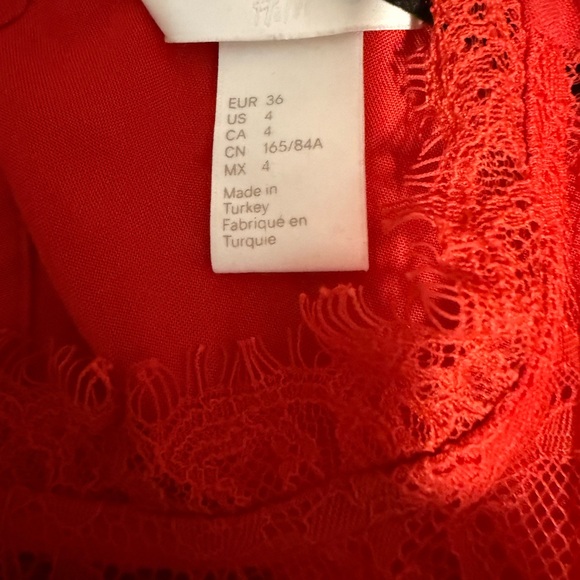 H&M Red Ruffle Sleeve Lace Blouse - Picture 4 of 6